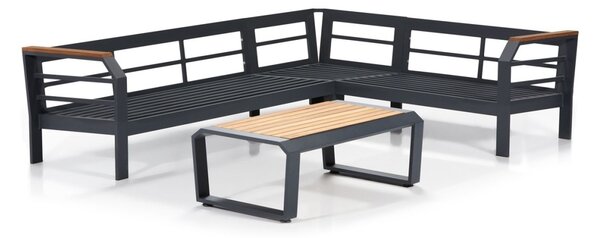 Комплект за градина Assento ъглови сив 230x275x77 см