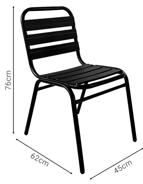 Комплект от 3 бр. градинска маса и столове Sussie-Vergo Черен 60x60x70 см