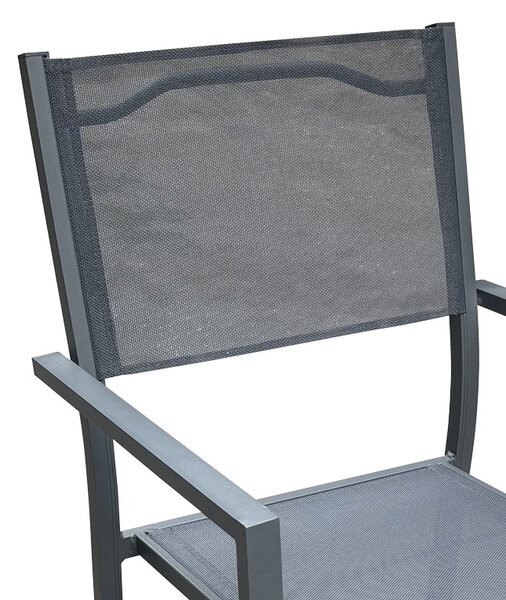 Комплект 7 бр. градинска маса и столове Nares-Moly Сив 180x90x72.5 см