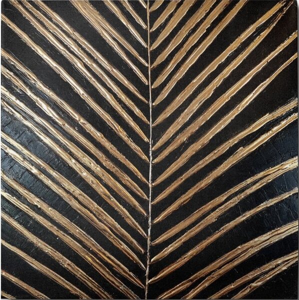 Ръчно рисувана картина 70x70 cm Palm Leaf – Wallity