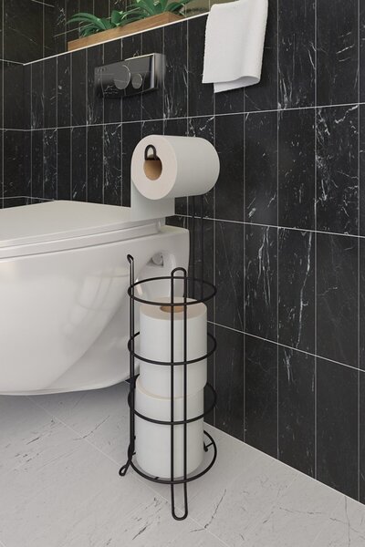 Поставка за тоалетна хартия SB061 Черен 15x15x55 см