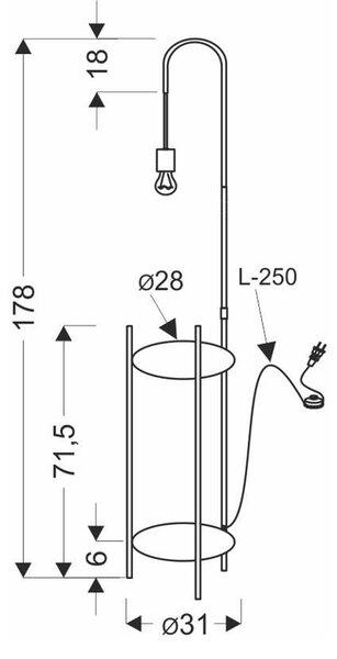 Зелена подова лампа (височина 178 cm) Walk - Candellux Lighting