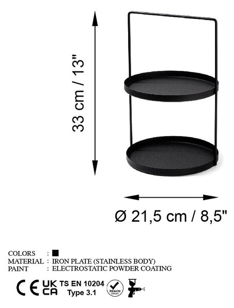 Поставка за бижута Tilos Черен 21x33 см