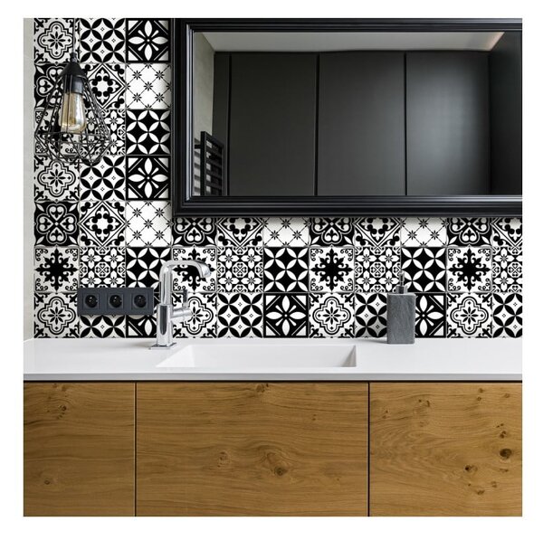 Комплект от 30 стикера за стена Decal Tiles Azulejos , 10 x 10 cm Rosario - Ambiance