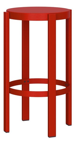 Червен стоманен бар стол (височина на седалката 65 cm) Doon – noo.ma