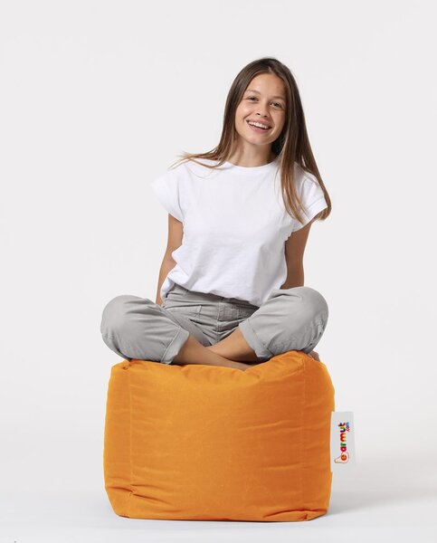 Пуф табуретка за градина Square Оранжев 45x45x45 см