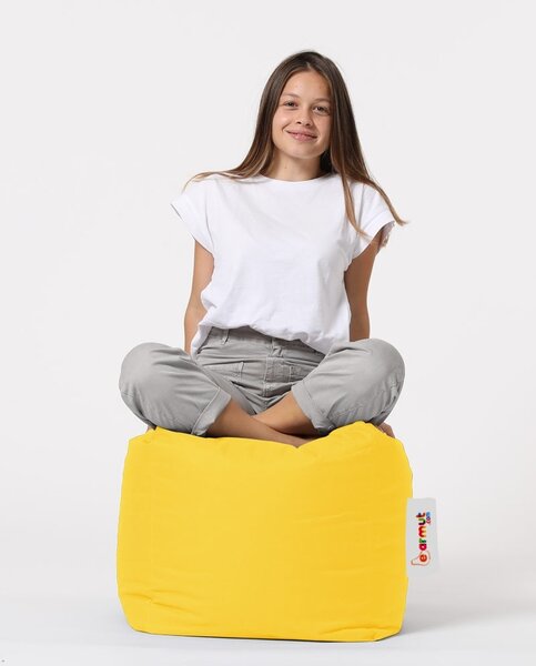 Градински пуф табуретка Square Жълт 45x45x45 см