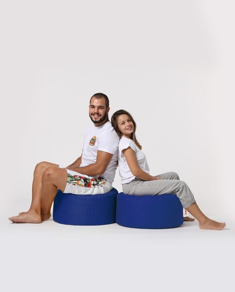 Пуф табуретка за градина Round Син 55x30 см