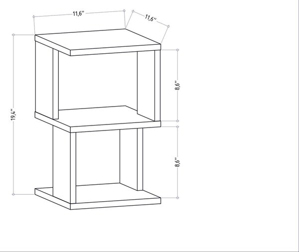 Нощно шкафче Картер Антрацит 29.6x29.6x49.4 см