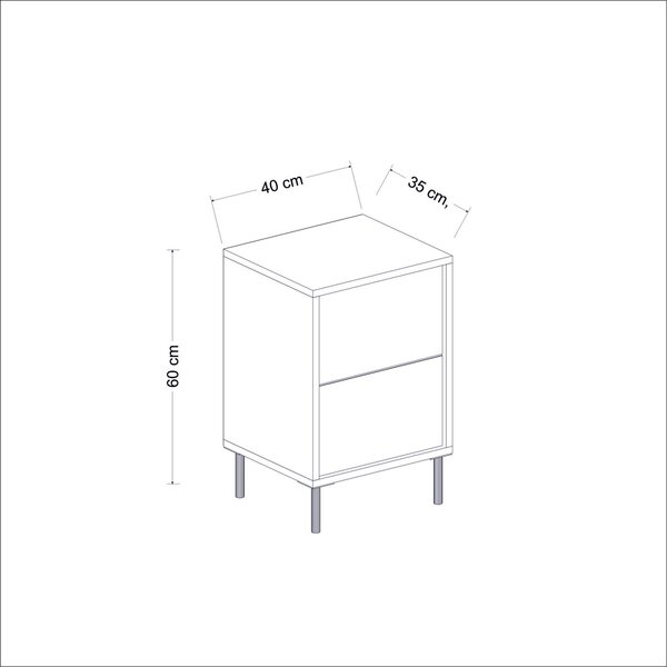 Нощно шкафче Imaj Антрацит 40x60x35 см