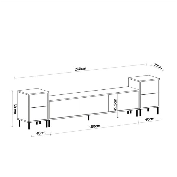 ТВ конзола Imaj Бяла 180x45.2x35 см