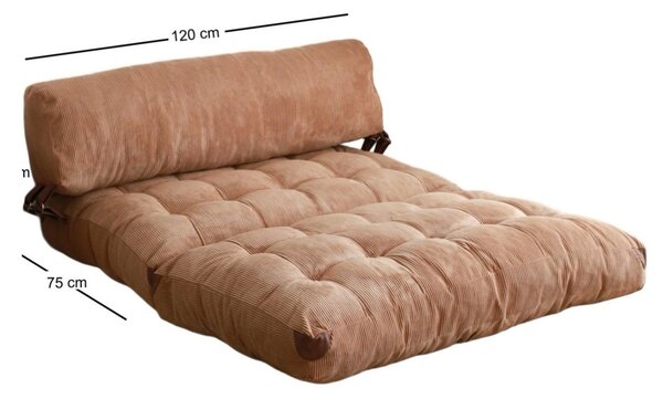 Разтегателен диван за 2 места Fold Кафяв 120x79x75 см