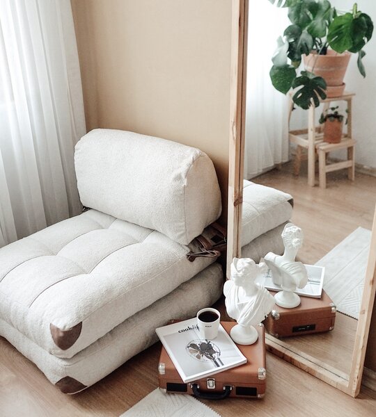 Разтегателен фотьойл Fold Крем 160x80x70 см