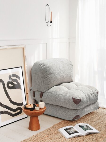 Разтегателен фотьойл Fold Сив 160x80x70 см