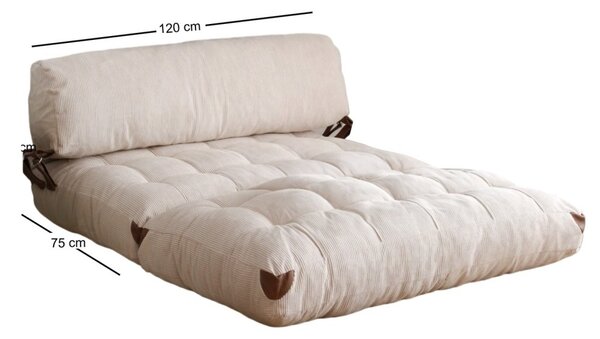 Разтегателен диван за 2 места Fold Бял 120x79x75 см