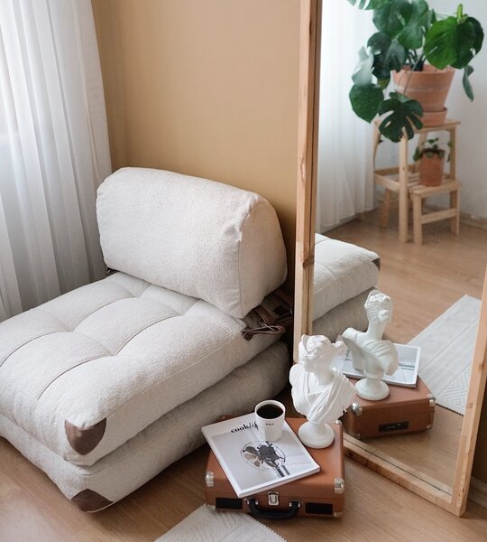 Разтегателен фотьойл Fold Крем 160x80x70 см