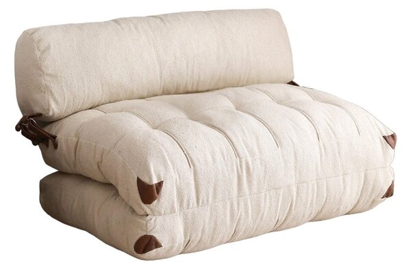 Разтегателен диван с 2 места Fold Крем 120x79x75 см