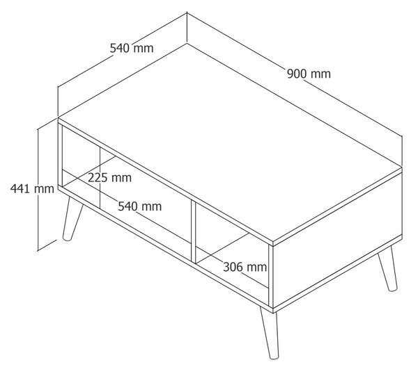 Масичка за кафе Exxen Дъб 90x54x41.6 см