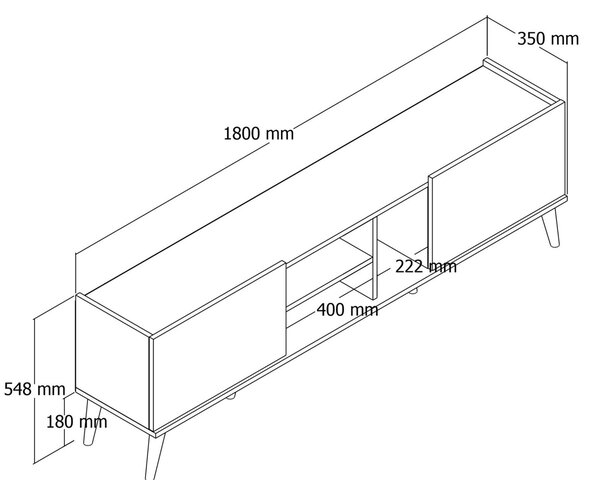 ТВ конзола Лотус Дъб 180x52x34 см