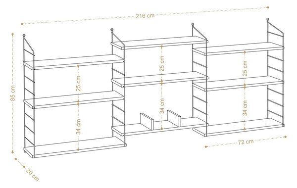 Библиотека Лаба Дъб 85x216x20 см