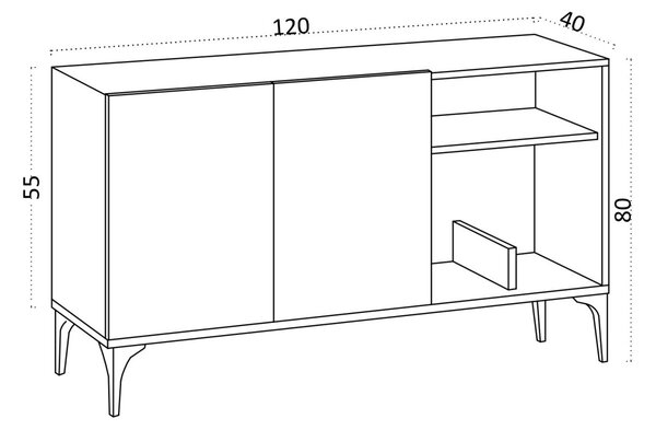 Конзола Оскар Дъб 120x80x40 см
