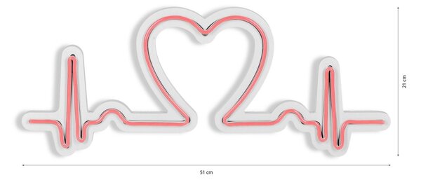 Светеща LED декорация за стена Love Rhythm Розова 51x21x2 см