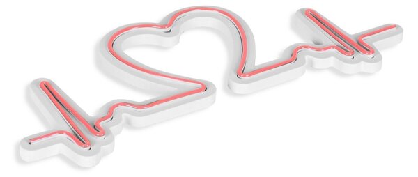 Светеща LED декорация за стена Love Rhythm Розова 51x21x2 см