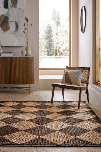 Килим, Effie Diamond Jute Flair Rugs, тъмнокафяв, 160x230 см