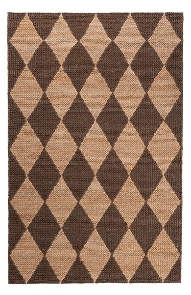 Килим, Effie Diamond Jute Flair Rugs, тъмнокафяв, 160x230 см