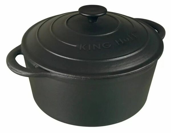 Tенджера Kinghoff KH 2253, вместимост 2.4 l, 21 cm, чугун, черна