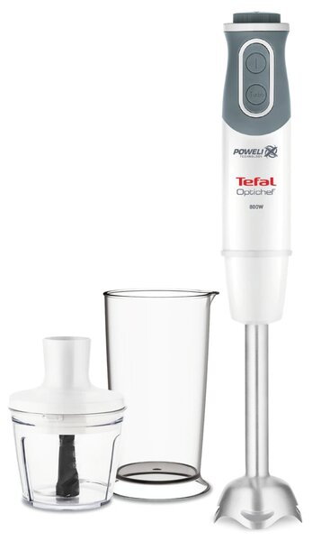 Пасатор Tefal HB641138, 800W, 10 Cтепени на работа, с турбо функция, 0.8 l обем на купата, бял