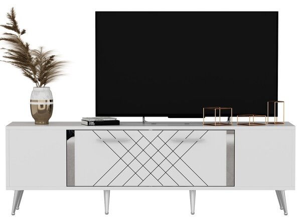 ТВ конзола Детащ Бял 150x48.2x35 см