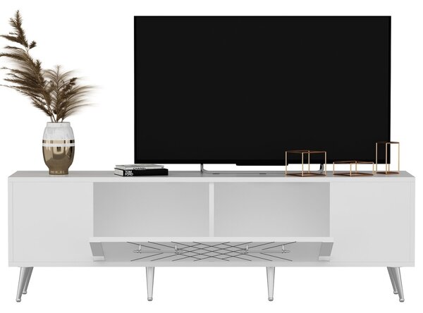ТВ конзола Детащ Бял 150x48.2x35 см