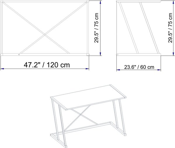 Бюро Анемон Бяло 120x75x60 см