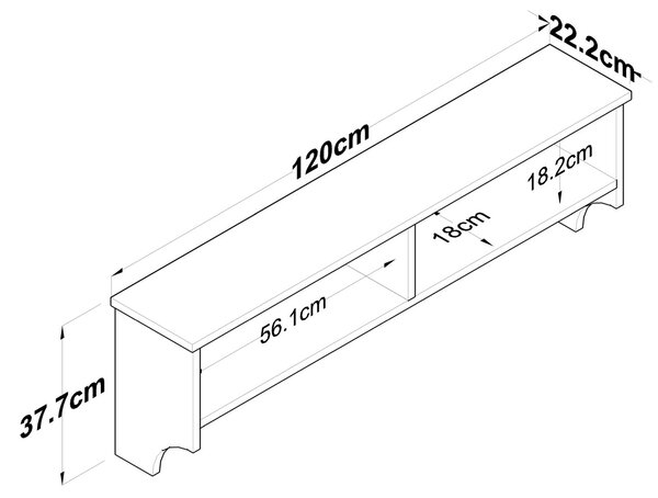 Закачалка P2 Бяла 120x37.2x22.2 см