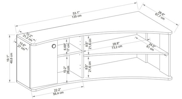 ТВ конзола Термеера зелена 135x67.7x48.6 см