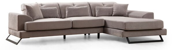 Ъглов диван Frido Светлосив 109x304x92 см