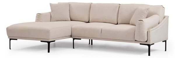 Ъглов диван Лео Крем 255x150x65 см
