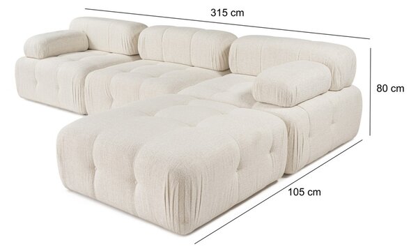 Ъглов диван Добло Крем 315x210x80 см
