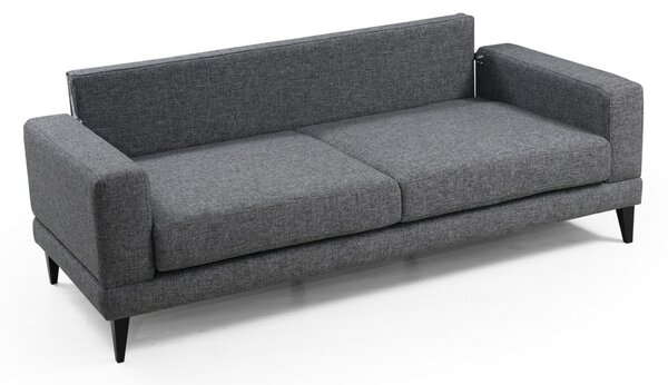 Разтегателен диван за 3 места Nordic Тъмен сив 210x90x85 см