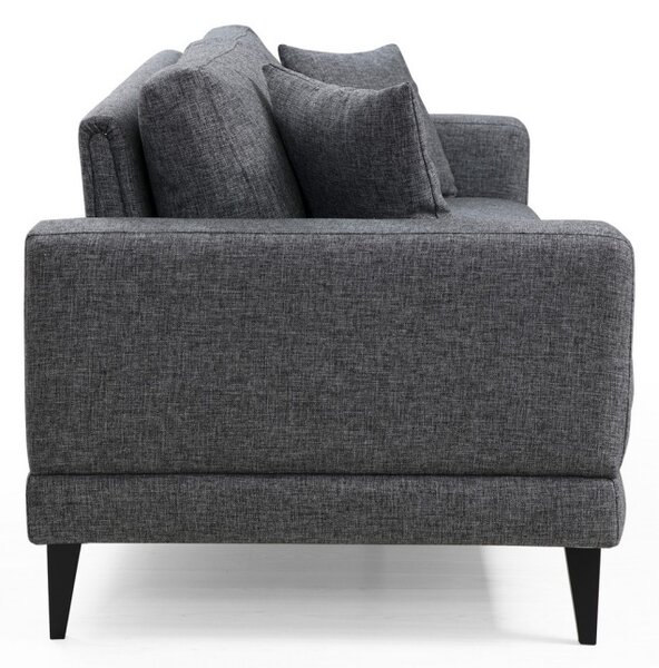 Разтегателен диван за 3 места Nordic Тъмен сив 210x90x85 см