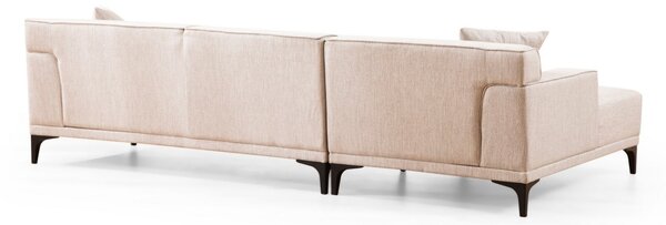 Ъглов диван Петра Бял 145x250x69 см
