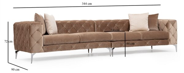 Диван за 4 места Como Крем 344x90x72 см