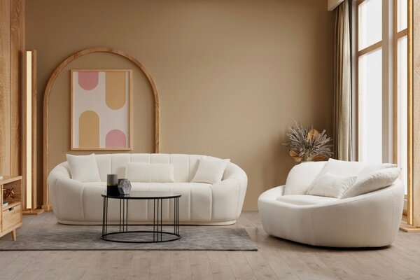 Диван за 2 места Midye Крем 155x120x67 см