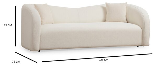 Диван за 3 места Asos Крем 225x76x75 см