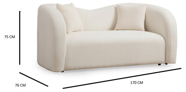Диван за 2 места Asos Крем 170x76x75 см