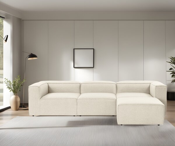 Ъглов диван десен ъгъл Fora Ecru 296x185x66 см