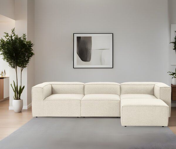 Ъглов диван десен ъгъл Fora Ecru 296x185x66 см
