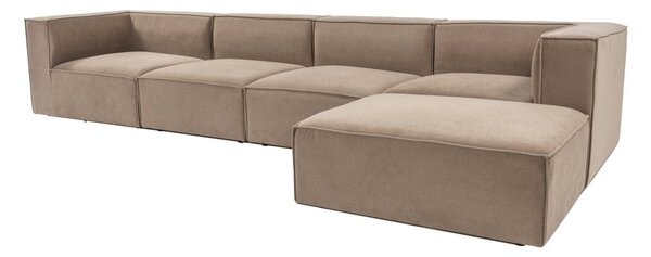 Ъглов диван десен ъгъл Сора Капучино 430x75x102 см