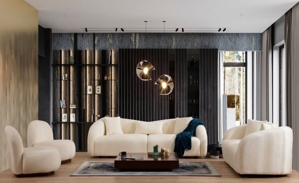 Диван за 3 места Венеция Крем 236x76x91 см